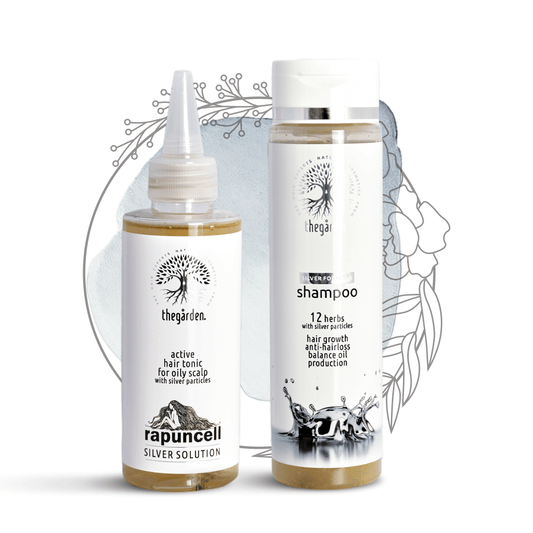 SILVER Basic Duo-tonic and shampoo to activate the roots and cleanse the oily scalp