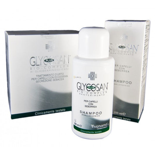 Glycosan Plus BIO-COMPLEX seborrea SET na mastné vlasy, šampón a vlasová voda